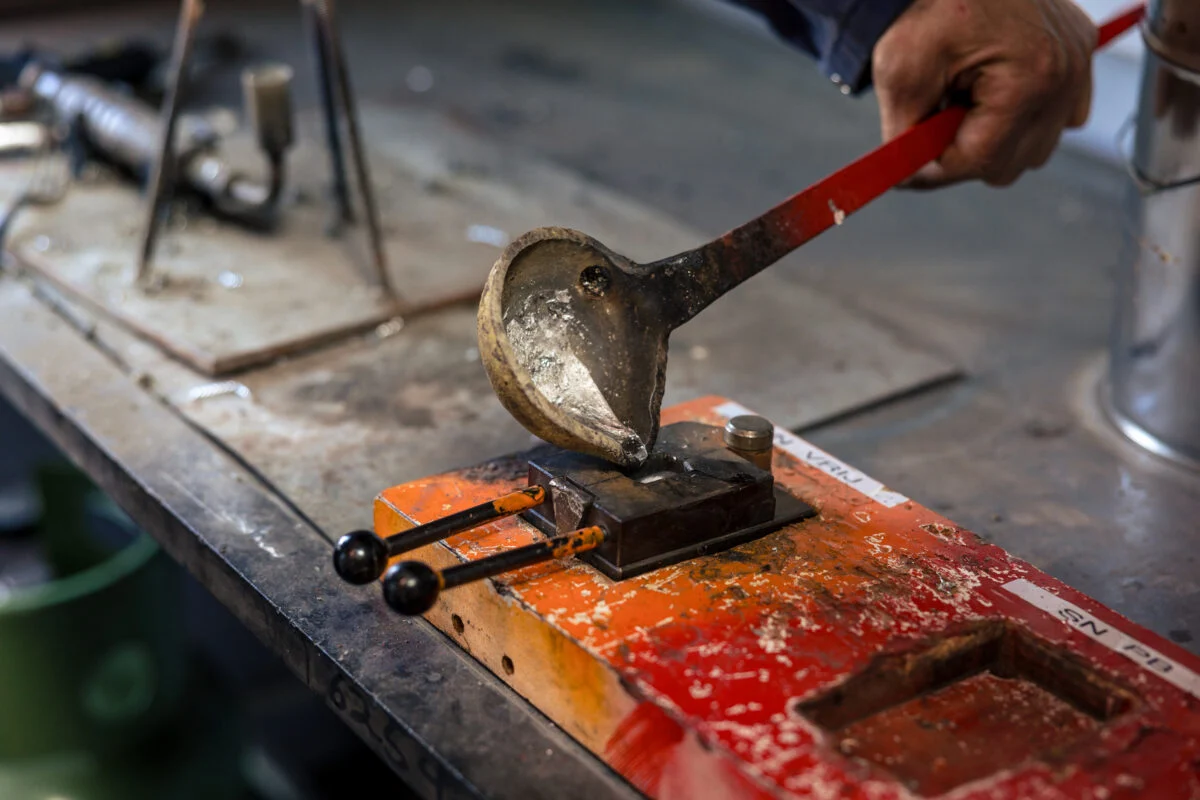 Lood gieten heiblokken